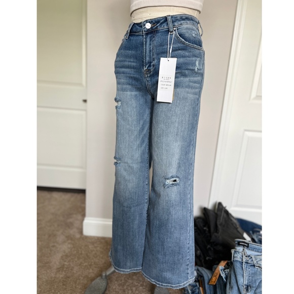 Risen High Rise Wide Leg Jeans (RDP5527) Medium Wash NWT - Picture 4 of 10